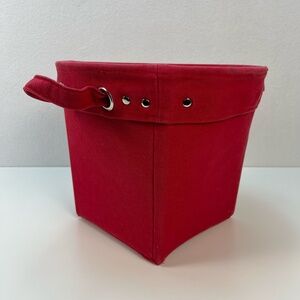 Pottery Barn Kids Red Canvas Bucket Storage Bin Basket Toy Tote Medium Organizer